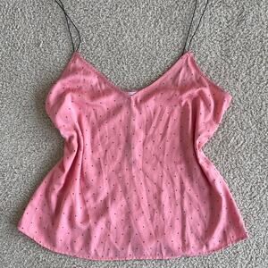 Bcbgeneration pink polka dot satin like cami - size XS